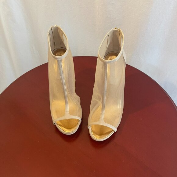 BCBG MAXAZRIA NUDE MESH PEEPTOE ANKLE BOOTIE 9.5 NEW - Picture 4 of 12